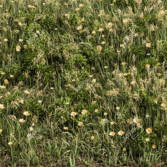 Lush Green Grass Set 3D model image 1
