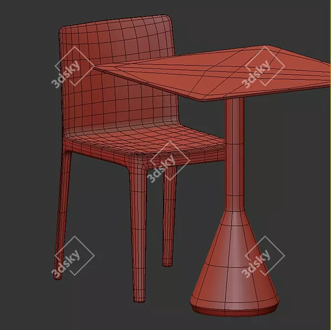 Modern Hay 5-Piece Table Set 3D model image 6