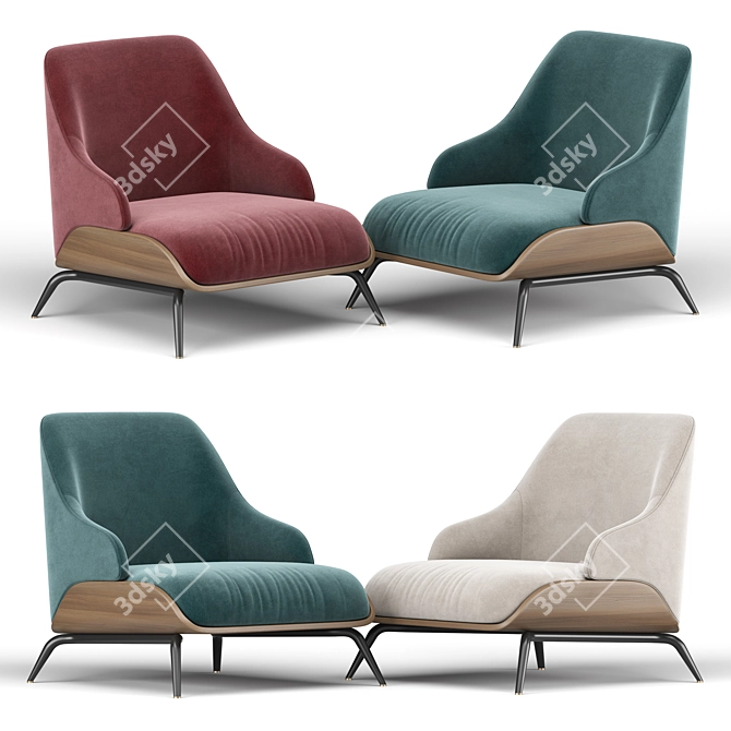 Elegant Brigid Armchair: Stylish, Comfortable, and Timeless 3D model image 2