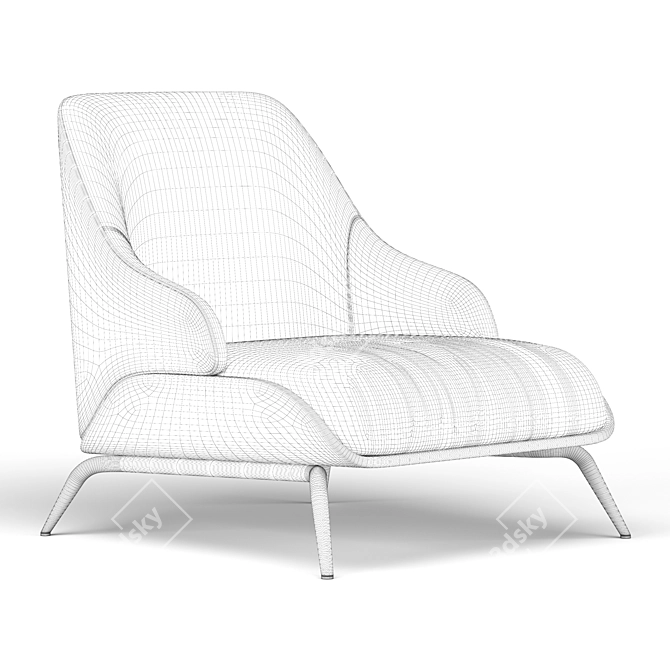 Elegant Brigid Armchair: Stylish, Comfortable, and Timeless 3D model image 5