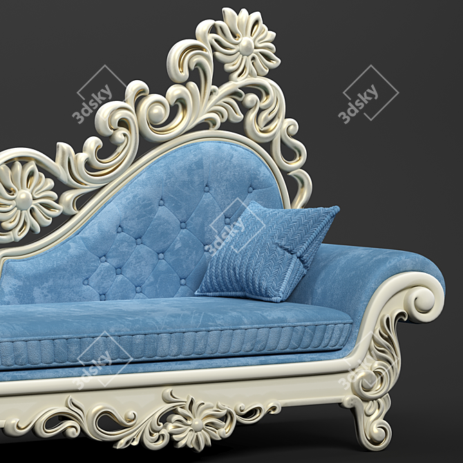 Elegant Fabric Sofa 3D model image 3