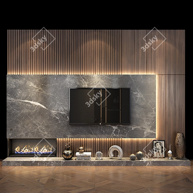 Sleek TV Shelf 0407 | Modern Design 3D model image 1