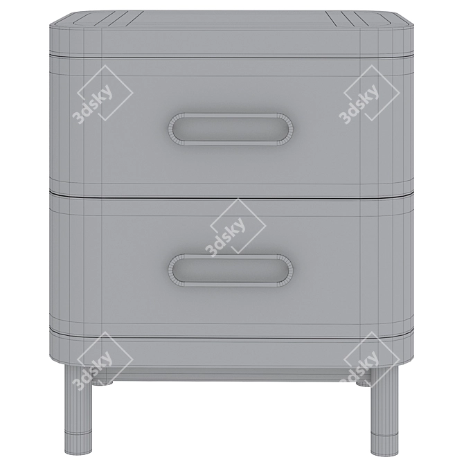 Gold and White Kids Arlo Nightstand 3D model image 3