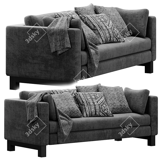 Pacific Wood-Leg Sofa 3D model image 1