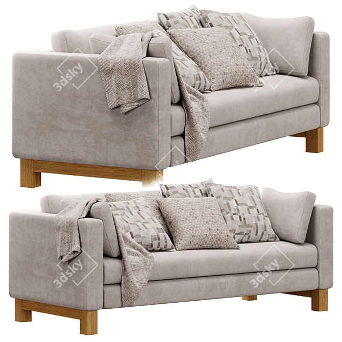 Pacific Wood-Leg Sofa 3D model image 2
