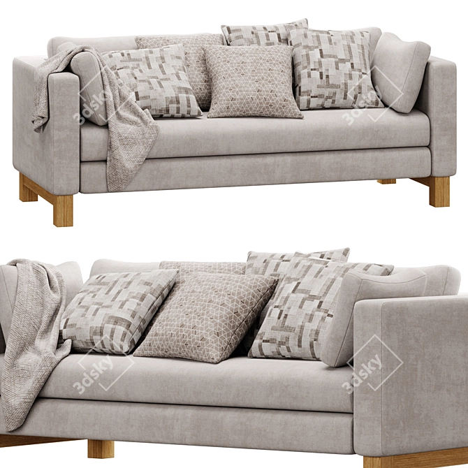 Pacific Wood-Leg Sofa 3D model image 4