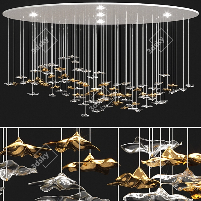 Coastal Sands Hanging Chandelier 3D model image 1