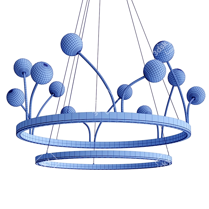 Vintage Brass LED Chandelier 3D model image 4