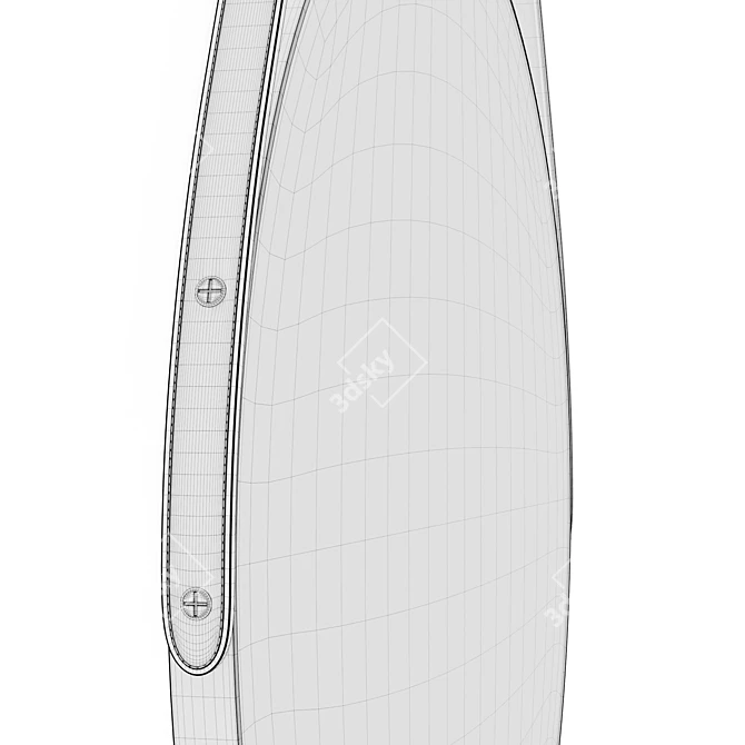Polished Industrial Round Mirror 3D model image 6