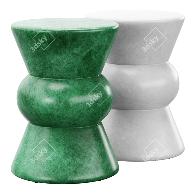 Elegant Bowtie Ceramic Stool 3D model image 1