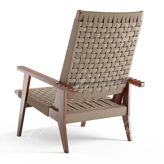 Natural Jute Tilly Chair: Adjustable, Stylish, and Textural 3D model image 4