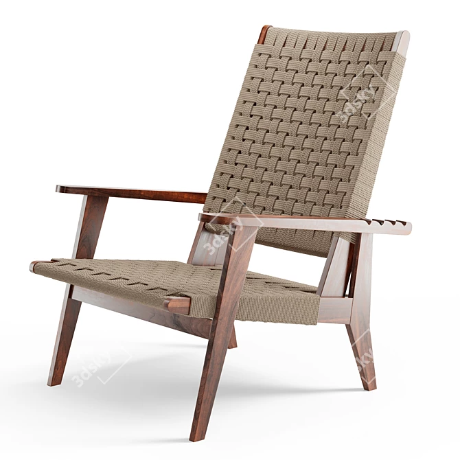 Natural Jute Tilly Chair: Adjustable, Stylish, and Textural 3D model image 5