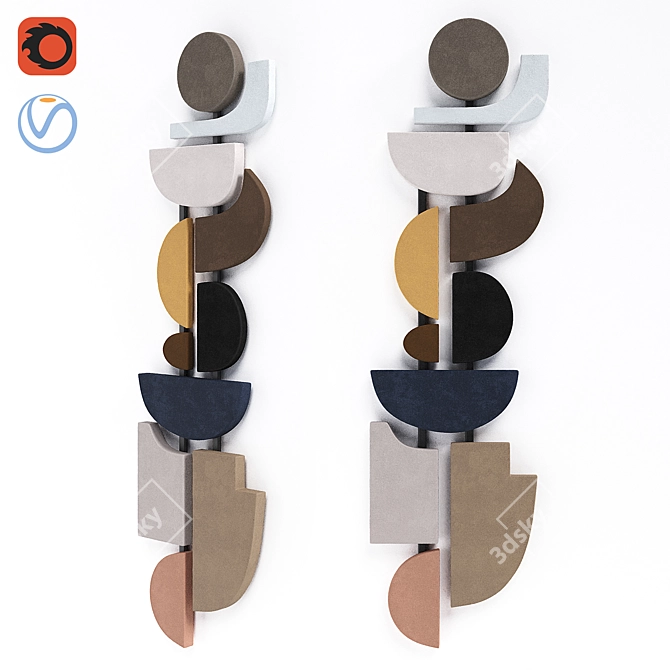Italian Leather Wall Sculpture - Giobagnara Tabou Parete 3D model image 1