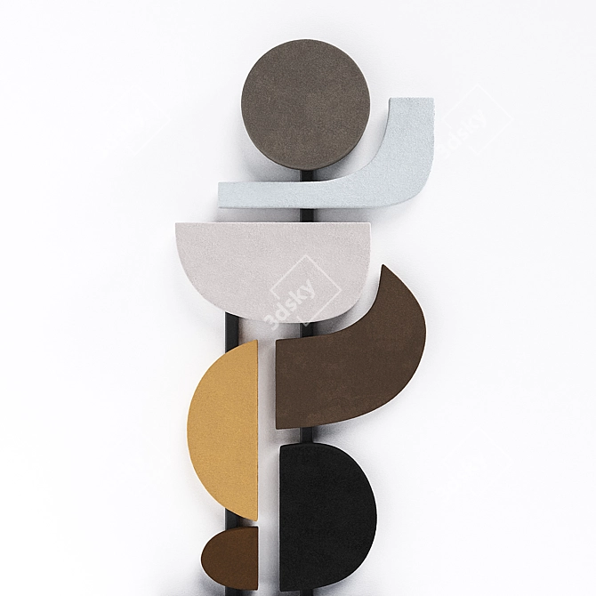 Italian Leather Wall Sculpture - Giobagnara Tabou Parete 3D model image 4