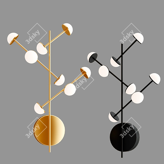 Hilvi Wall Light Fixture: Sleek Metal Design 3D model image 2