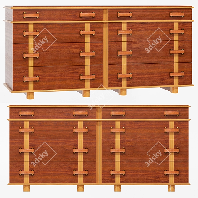 Mid-Century Modern Paul Frankl Chest 3D model image 1