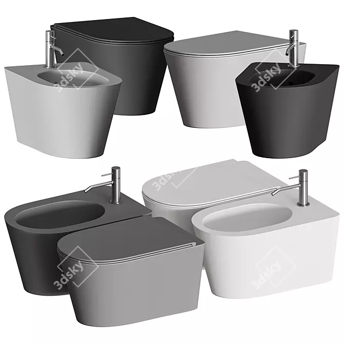 Hide Round: Stylish and Compact WC 3D model image 3