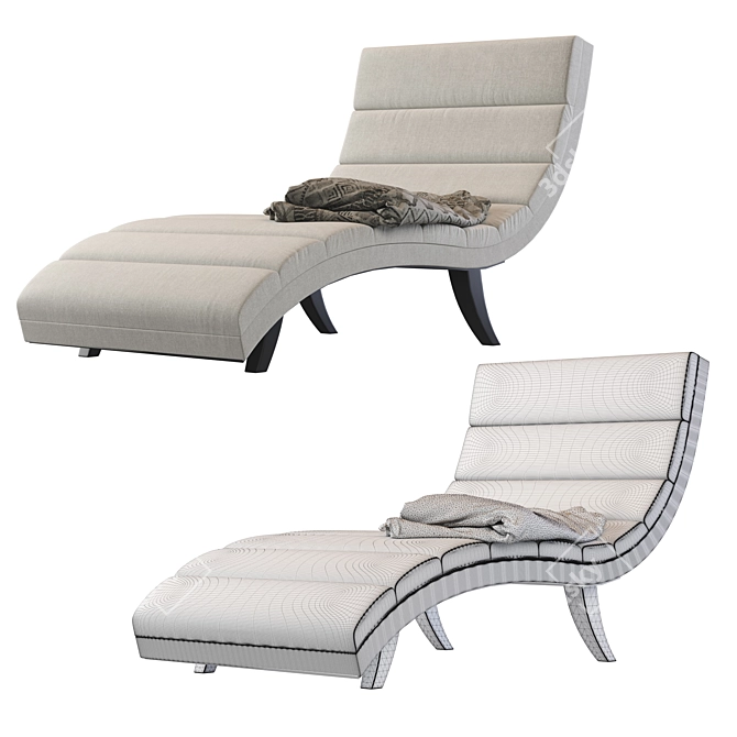 Balou Cream Relax Chair 190cm 3D model image 1