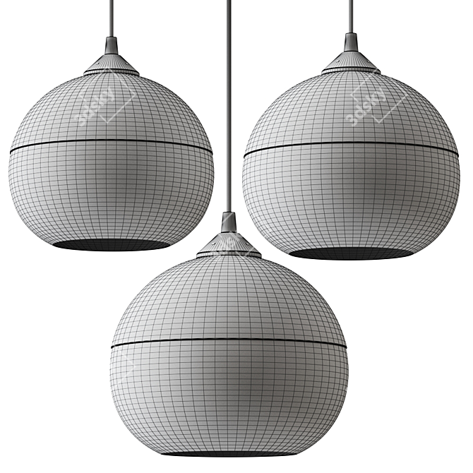 Modern Glass Sphere Pendant Lamp 3D model image 2