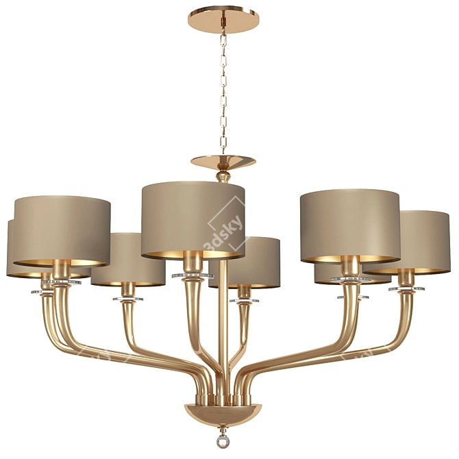 Elegant Gold Chandelier by Heathfield 3D model image 1