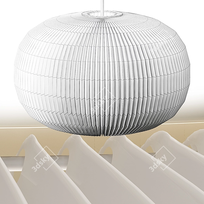 Modern Lamella Pendant Light 3D model image 2