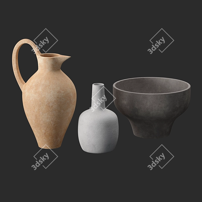 Artisan Terracotta Vases - Anthropologie 3D model image 1