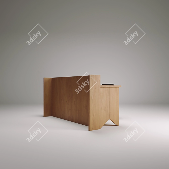 Elegant Desk - Bed Headboard: Stylish, Multifunctional 3D model image 2