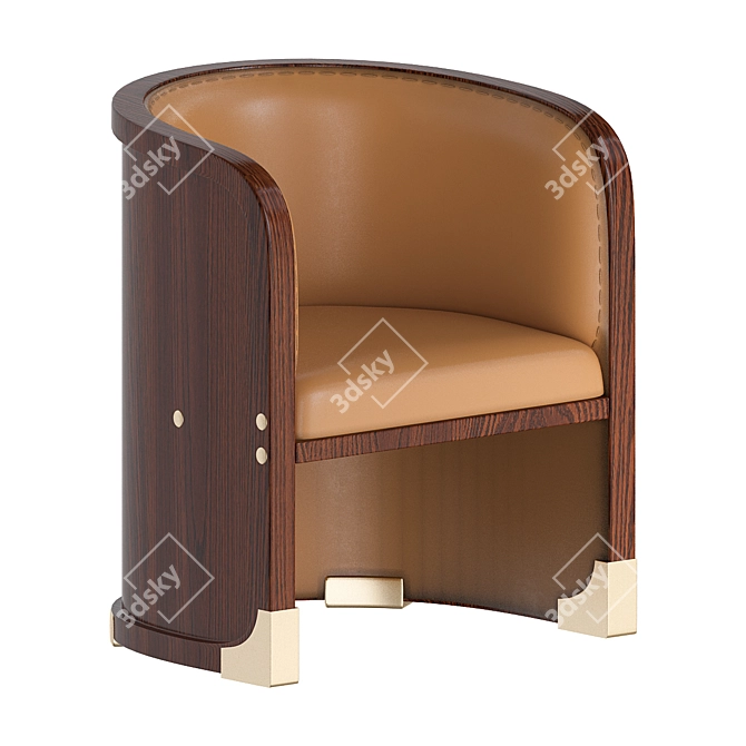 Vintage Beech Armchair by Josef Hoffmann 3D model image 1