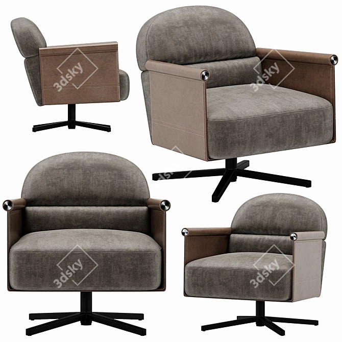 Italian Ditra Beyl Low Chair 3D model image 3