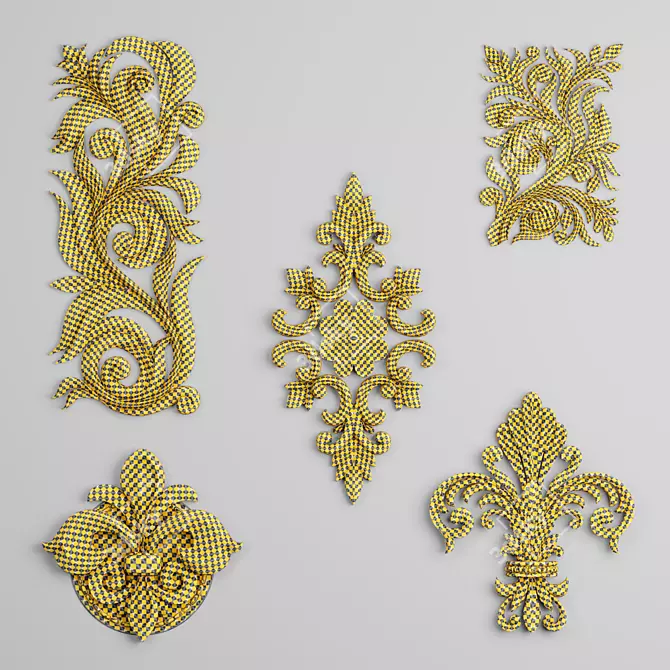 Elegant Stucco Decor Set 3D model image 4