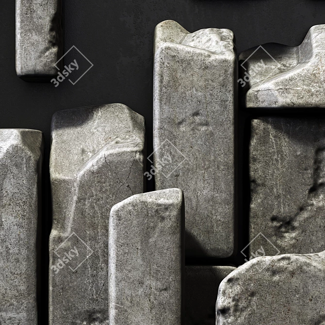 Smooth Stone Blocks - Decorative N1 3D model image 2