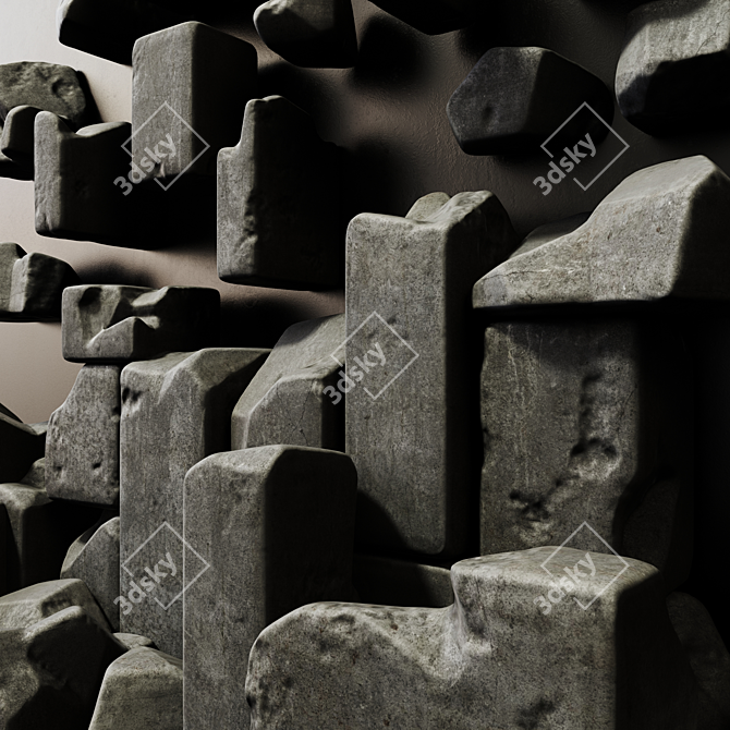 Smooth Stone Blocks - Decorative N1 3D model image 4