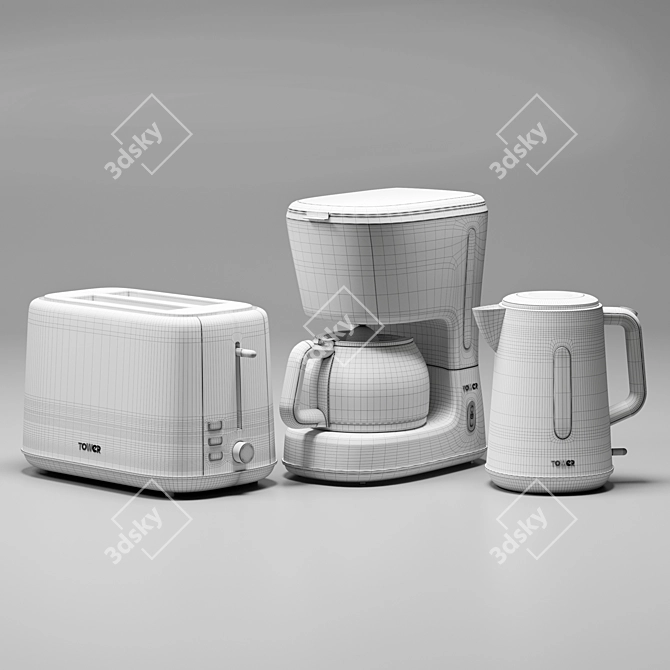 Stylish Scandi Kitchen Appliances 3D model image 5