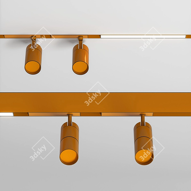 Sleek Black Track Lights 3D model image 3