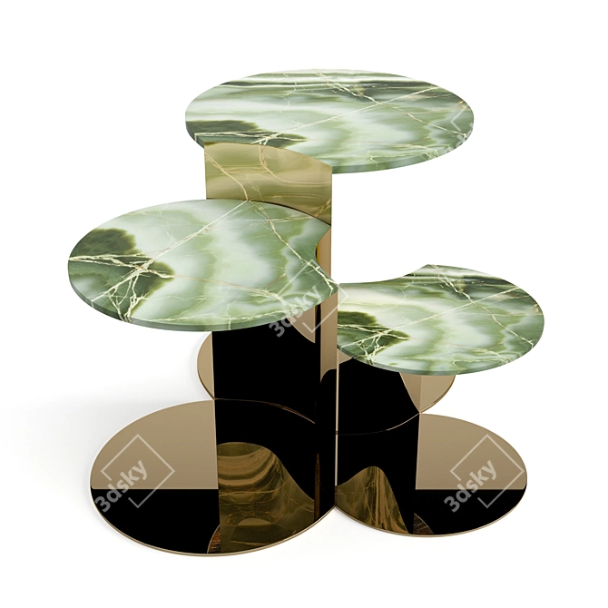 Elegant Granger Coffee Tables Set 3D model image 2