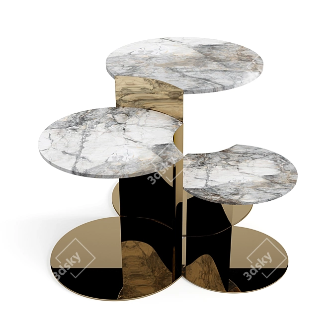 Elegant Granger Coffee Tables Set 3D model image 3