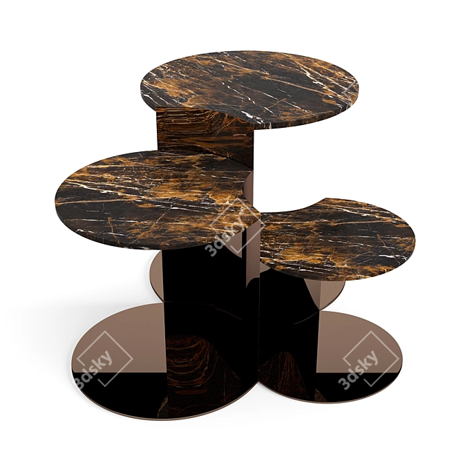 Elegant Granger Coffee Tables Set 3D model image 4