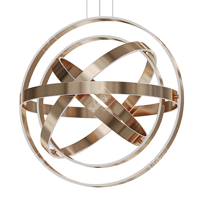 GALAKTIKA 02: Sleek 3D Brass Luminary 3D model image 1