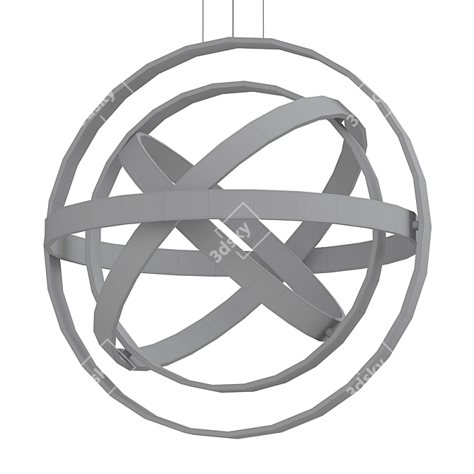 GALAKTIKA 02: Sleek 3D Brass Luminary 3D model image 2