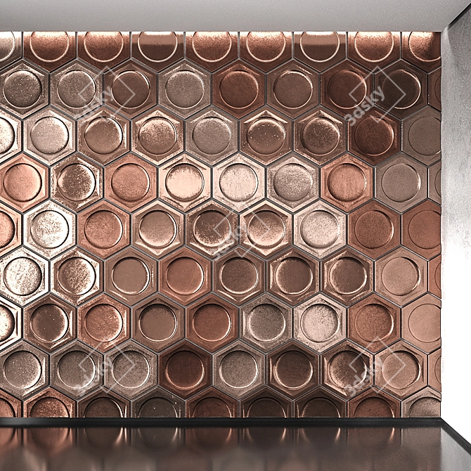 Copper Bliss: Seamless Decor Panels 3D model image 1