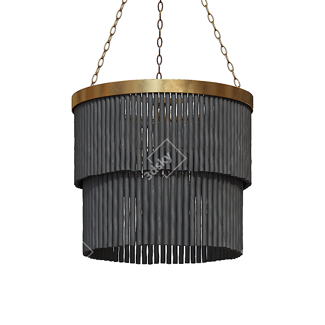 Title: Arya Pendant: Antique Brass Pendant Chandelier 3D model image 1