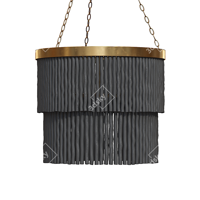 Title: Arya Pendant: Antique Brass Pendant Chandelier 3D model image 3