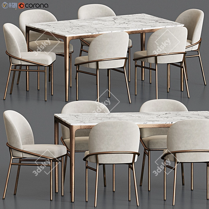 Elegant Dining Set for Any Space 3D model image 1