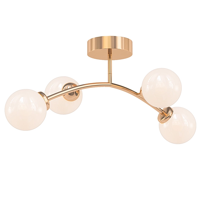 Fabia: Elegant Brass Flush Ceiling Lamp 3D model image 1
