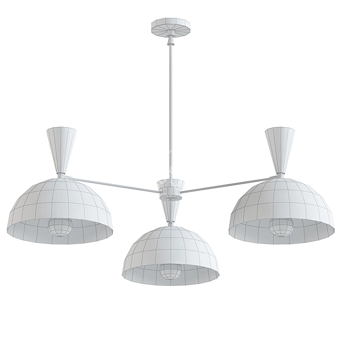 Modern Black and White Chandelier 3D model image 2