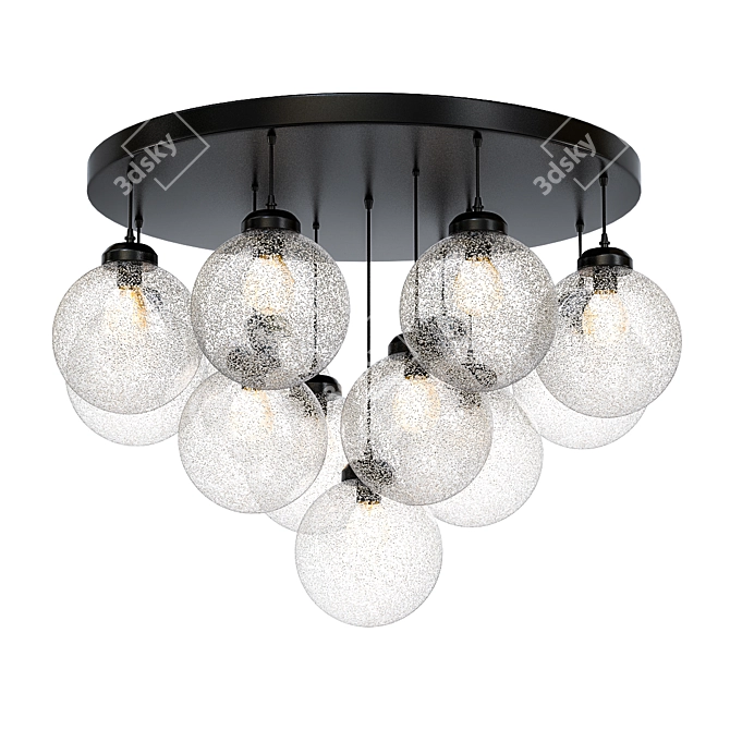 Vintage Glashütte Chandelier Lamps 3D model image 1
