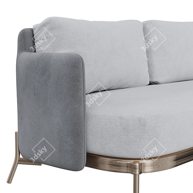 Contemporary Grey Akuta Designer Sofa 3D model image 2