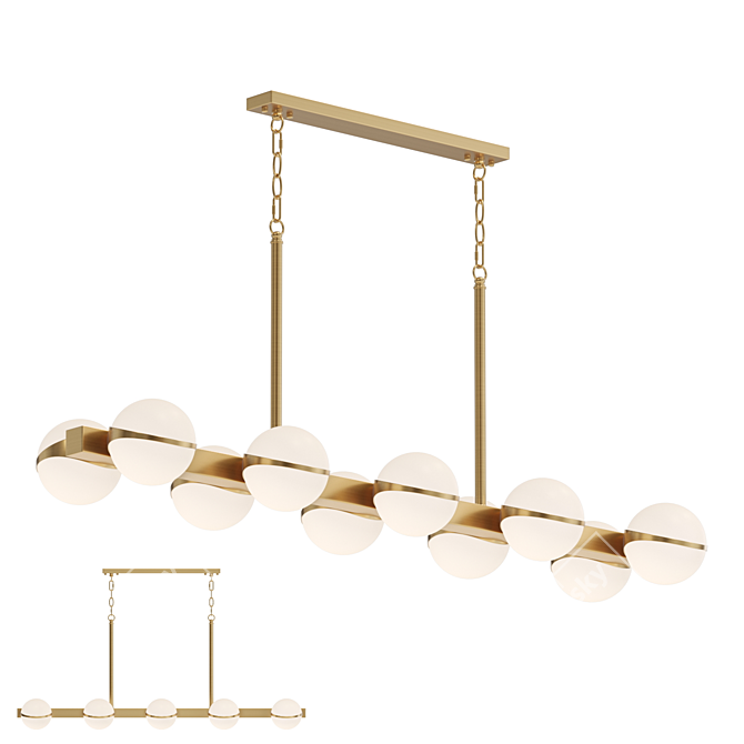 Kaira Long 10: Bronze Glass Pendant Lamp 3D model image 1