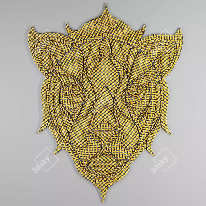 Majestic Lion Head Sculpture 3D model image 4