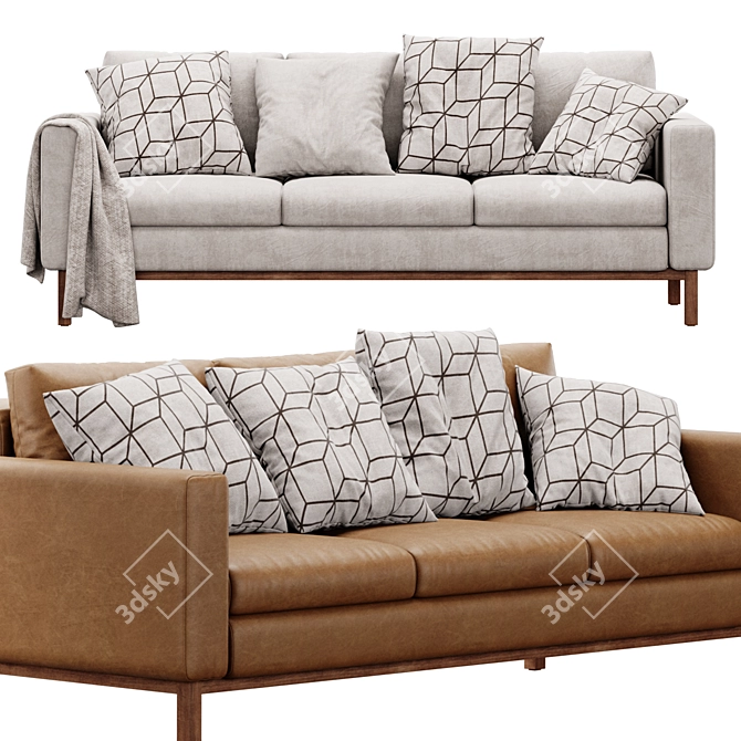 Clayton 2100mm Square Arm Sofa 3D model image 6